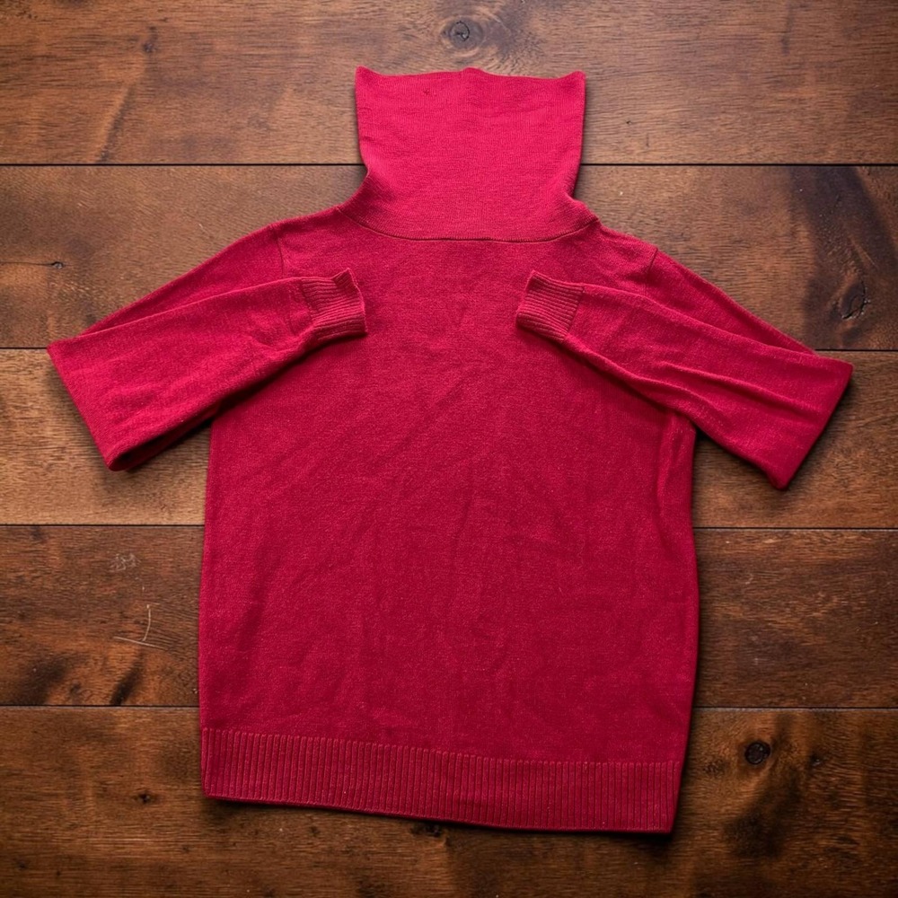 Vintage Made USA Pendleton Red 100% Virgin Wool Turtleneck Sweater Size Small